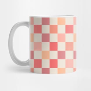 Peach Check Checkered Blush Pink Pastel Pattern Mug